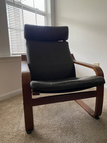 Leatherback Wooden Chair