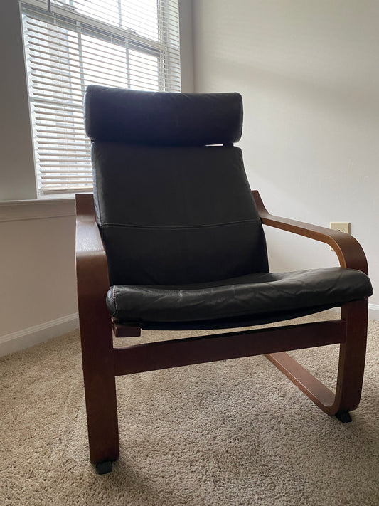 Leatherback Wooden Chair